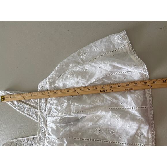 Unsubscribed Tank Top Women Size Small White Semisheer Eyelet Embroidered Floral - Picture 9 of 13